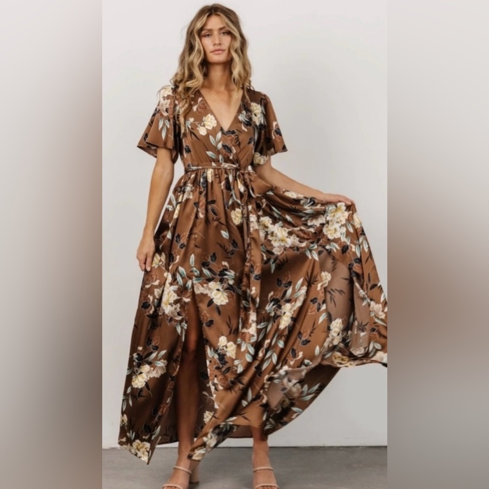 Baltic Born Brown Floral Maxi Dress